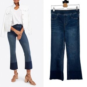 Spanx Cropped Flare Jeans Medium Wash Blue Denim Size Medium